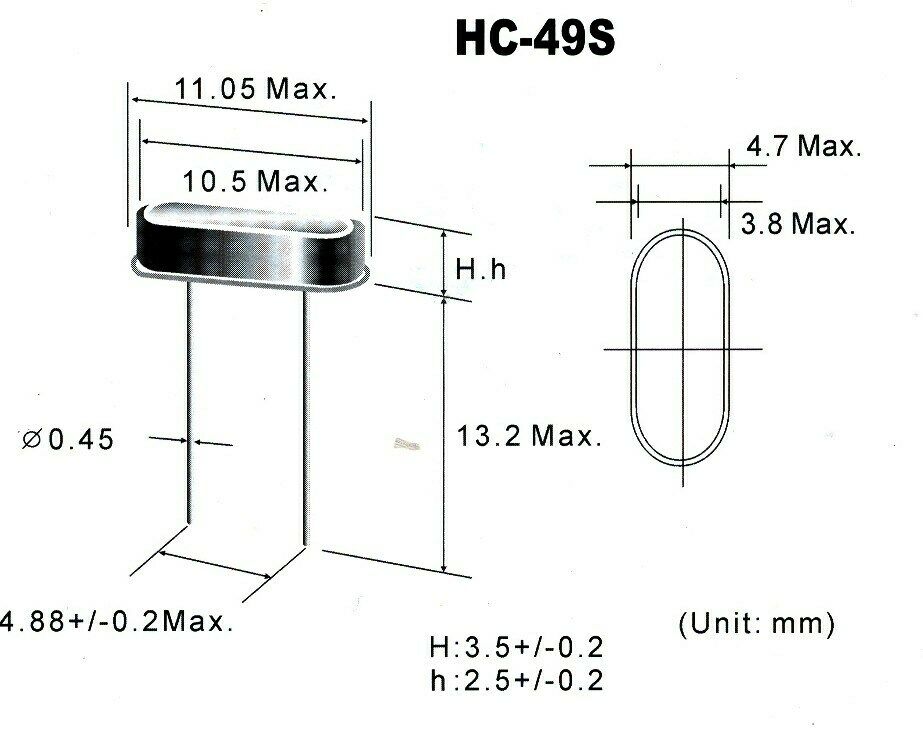 10pcs 4MHZ 4.000 HZ HC-49S Crystal Oscillator quartz passive Arduino Raspberry Pi