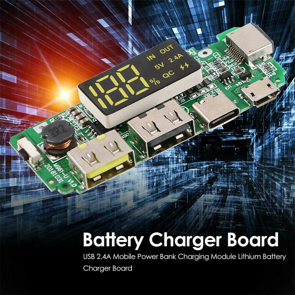 5V 2A USB-C Type-c Fast Charger Module 3.7V 18650 Li-ion Battery DIY Power  Bank