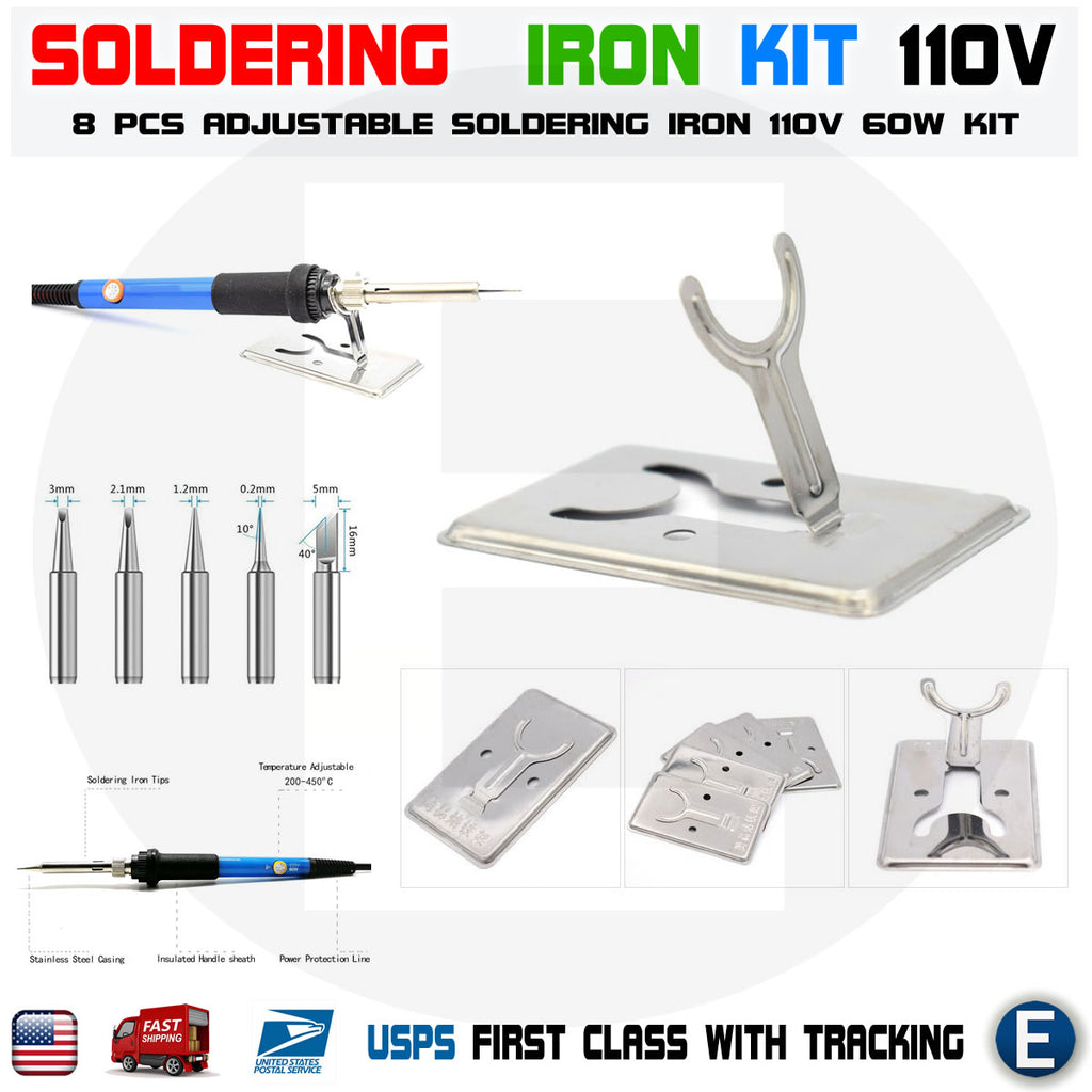 60W Welding Solder Wire Kit Soldering Iron Electric Gun Adjustable  Temperature