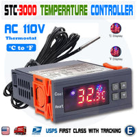 STC-3000 AC 110V-220V Digital Temperature Controller LED Thermostat w/ Probe Sensor
