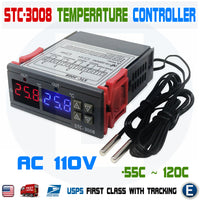 STC-3008 110V Dual LED Digital Thermostat Temperature Controller + 2 NTC Probe - eElectronicParts