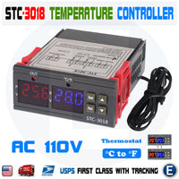 STC-3018 110V Dual LED Digital Temperature Controller Thermostat + Probe Sensor