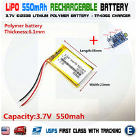 TP4056 + 3.7V 550mAh 612338 lithium polymer lipo rechargeable battery - eElectronicParts
