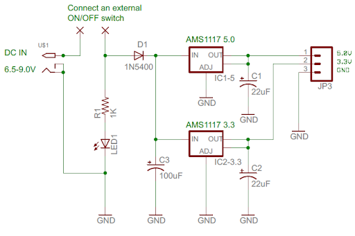AMS1117 Multi Output Voltage Conversion Module in 6V-12V step down 3.3V 5V - eElectronicParts