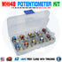 WH148 Potentiometer Kit B1K 2K 5K 10K 20K 50K 100K 500K 1M 15mm Linear Taper Rotary Potentiometer Resistor Set 3pin With Cap
