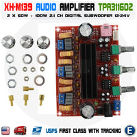 XH-M139 Amplifier Board TPA3116D2 50Wx2+100W 2.1 Channel Digital Subwoofer 12-24V - eElectronicParts
