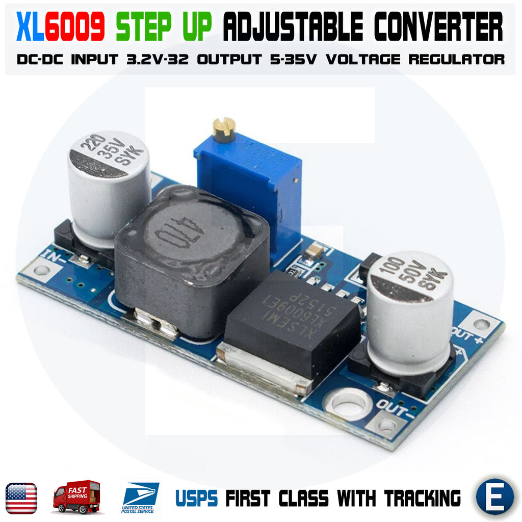 10PCS XL6009 Adjustable DC-DC Step Up Voltage Regulator Module Boost Converter 4A - eElectronicParts