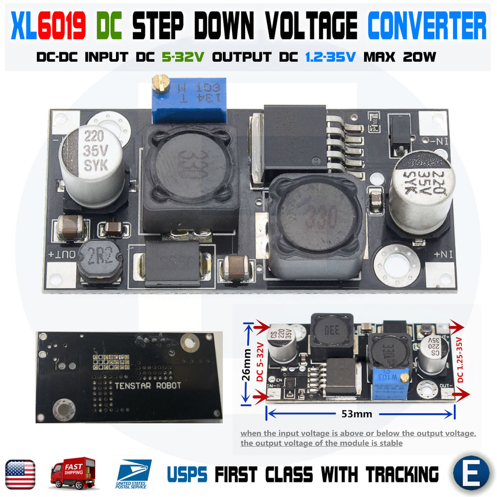 XL6019 Boost Buck Module DC-DC adjustable step up down Voltage